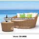 Outdoor Miniature Garden Furniture Rattan Wicker Round Daybed(DH-8008)